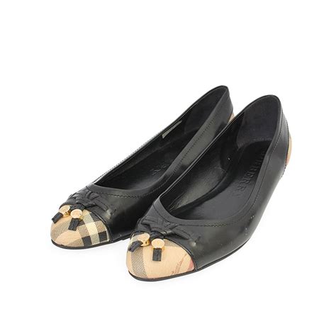 burberry leather flat shoes|burberry ballerina flats sale.